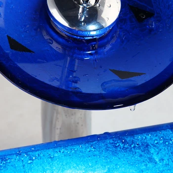 KEMAIDI Bathroom Wash Combo Kit kaljeno staklo bazen + falls Soild prikladniji mesinga dizalica plava zbirka školjki sa skočnim odvod