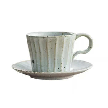 ANTOWALL vintage stakleno Keramička krigla šalica mlijeka šalicu kave tanjur skup par šalica za doručak, 2 boje