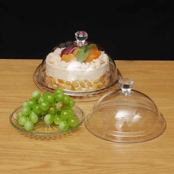 3 veličina akrilna transparentna okrugli stalak za tortu hrane PC prašinu torbica stakleni poklopac za jelo i poklopac za vjenčanje dekor rođendan